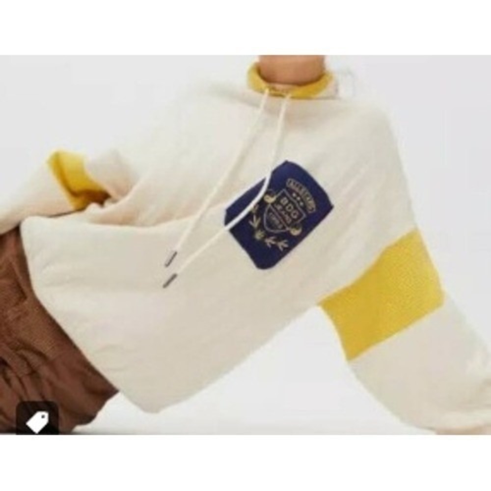 Urban Outfitters BDG Beckette Mock Neck Sweater Cream Yellow XS Vintage Style